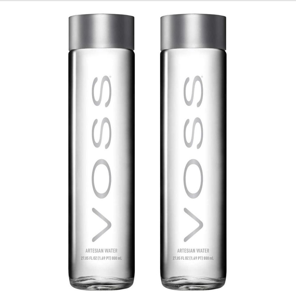💧Voss💧Two Empty 800 mL Glass Bottle, 27.0 fl oz